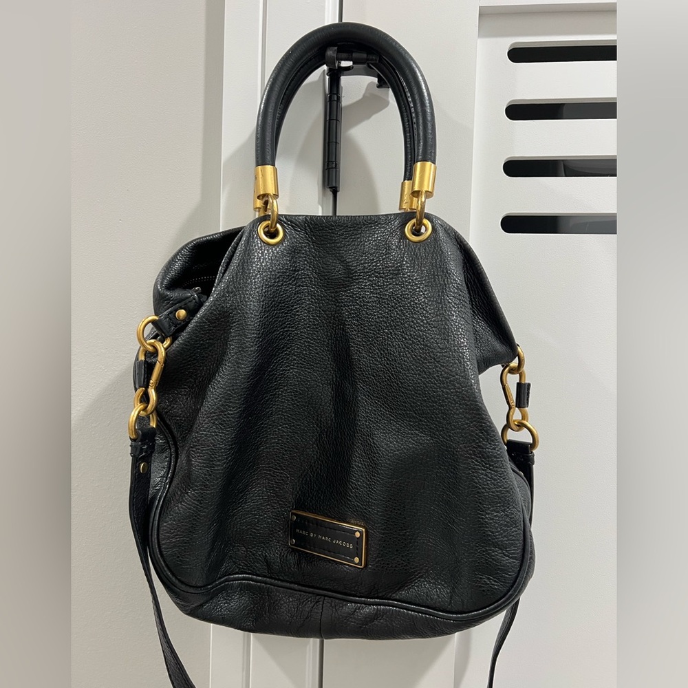 Marc by Marc Jacobs Satchel Too Hot To Handle Mini Shopper Black Leather Purse - Picture 9 of 9
